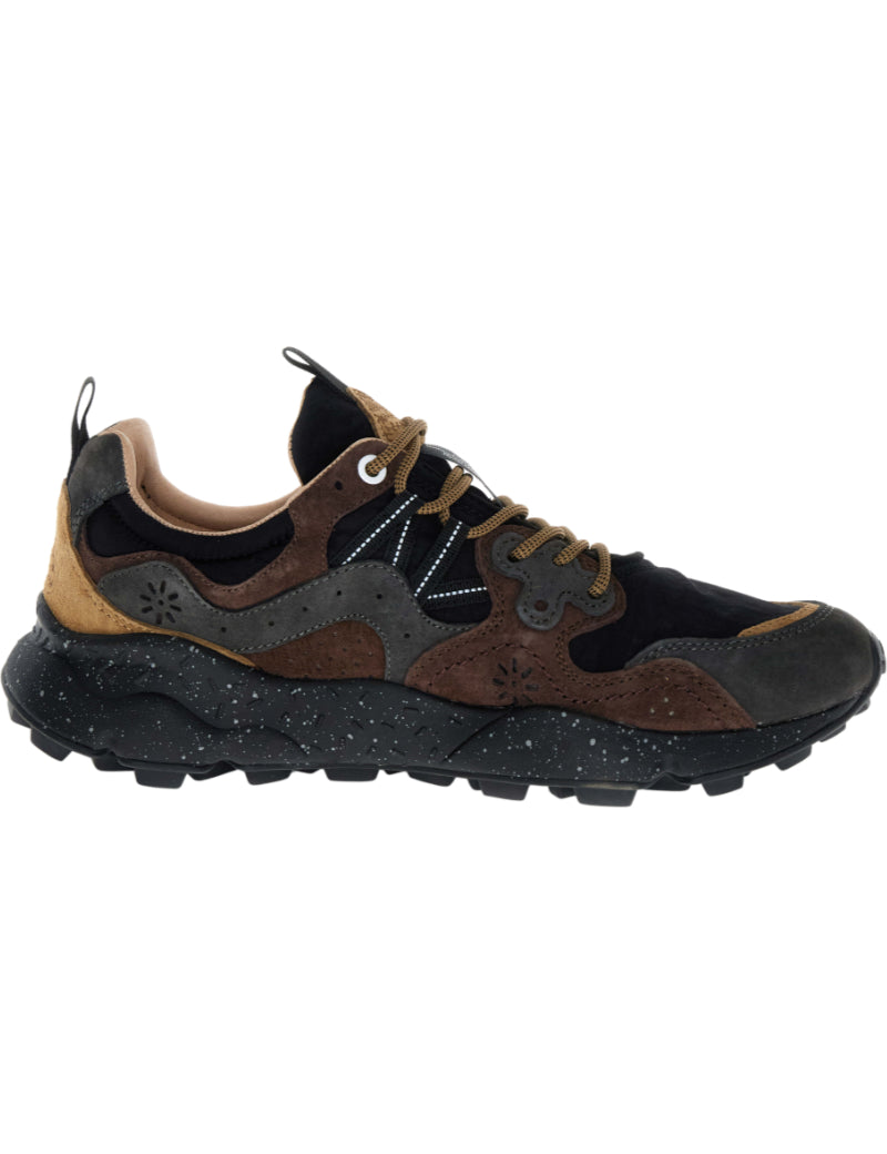 Flower Mountain Yamano 3 Trainers Dark Grey, Black & Dark Brown Side