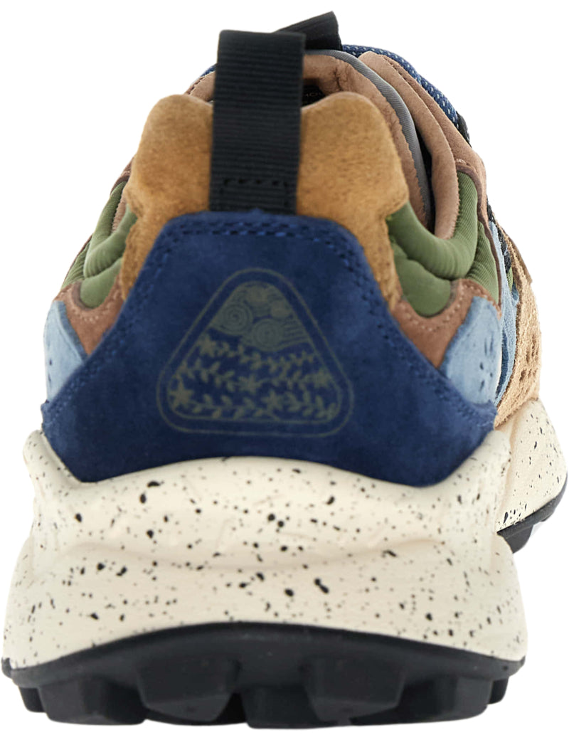 Flower Mountain Yamano 3 Trainers Navy & Light Brown Heel