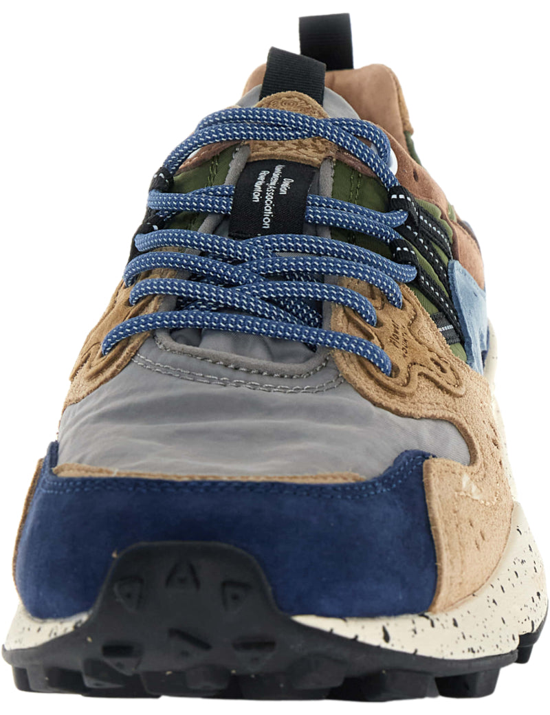 Flower Mountain Yamano 3 Trainers Navy & Light Brown Laces