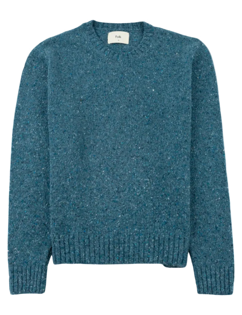 Folk Chain Crew Jumper Blue Oxide Front