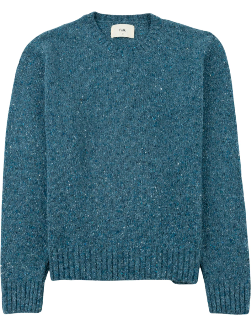 Folk Chain Crew Jumper Blue Oxide Front