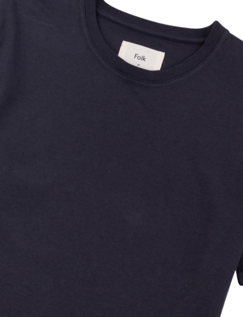 Folk Contrast Sleeve T-Shirt Black Collar Detail