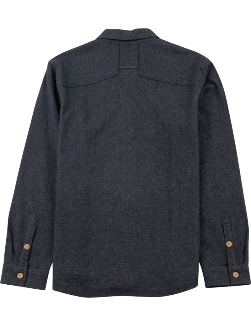 Folk Loop Shirt Charcoal Flannel Back View