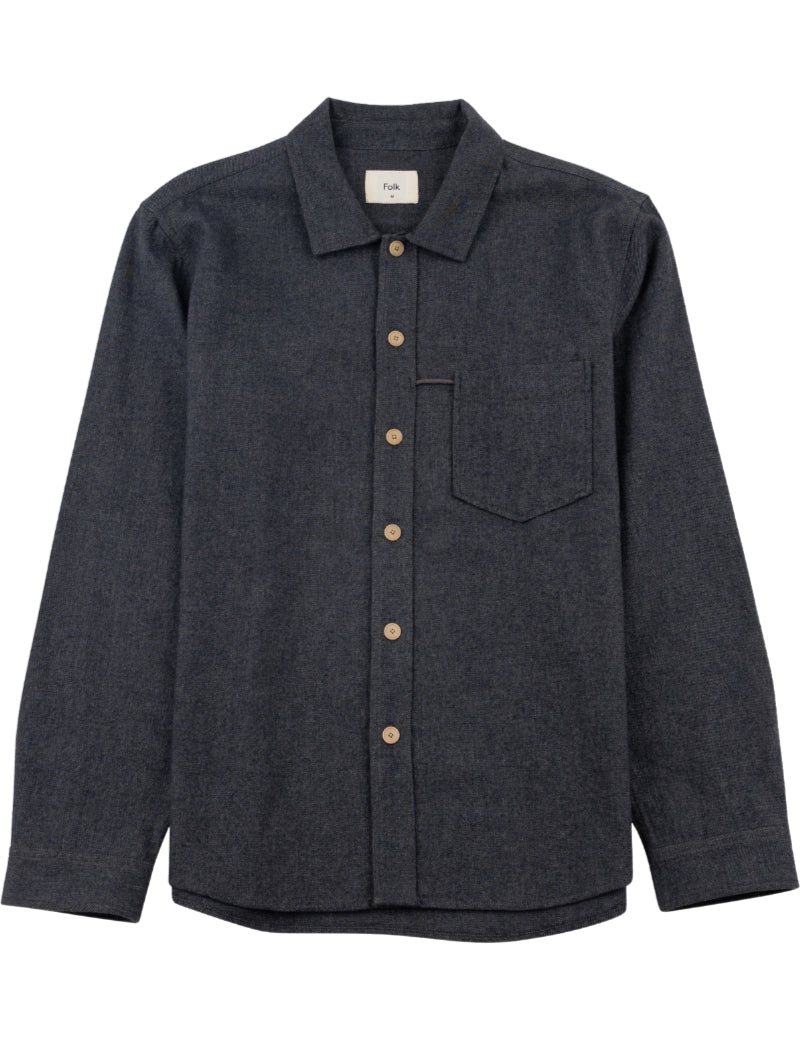 Folk Loop Shirt Charcoal Flannel Main