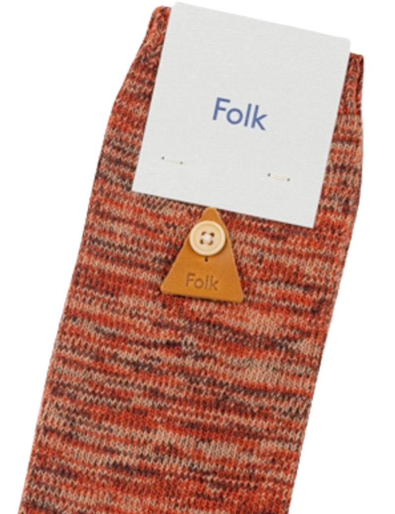 Folk Melange Socks Clay Mix Tag Detail