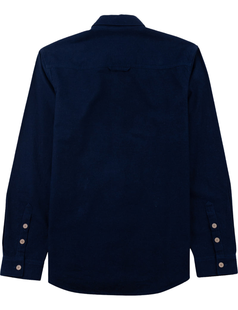 Folk Relaxed Fit Shirt Navy Flannel Back View