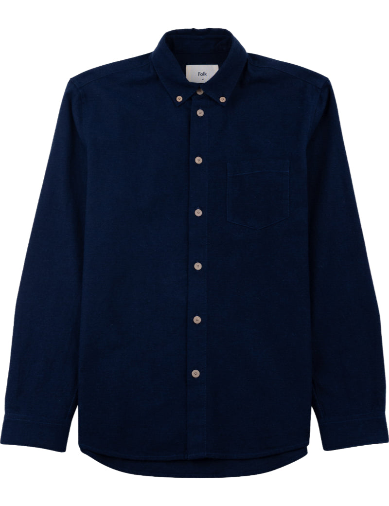 Folk Relaxed Fit Shirt Navy Flannel Main