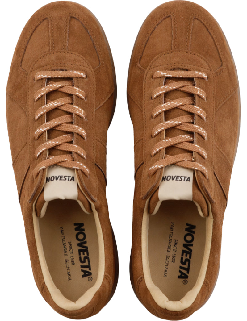 Novesta GAT All Suede Trainers Caramel Top View