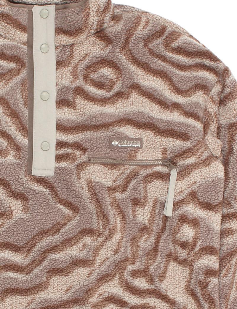 Columbia Helvetia II Printed Half Snap Fleece Iron, Topoglitch Pocket Detail