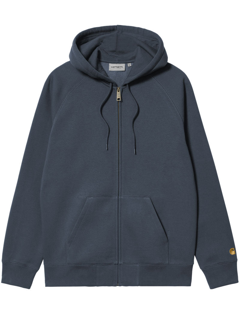 Carhartt Wip Hooded Chase Jacket Dusky Blue Gold