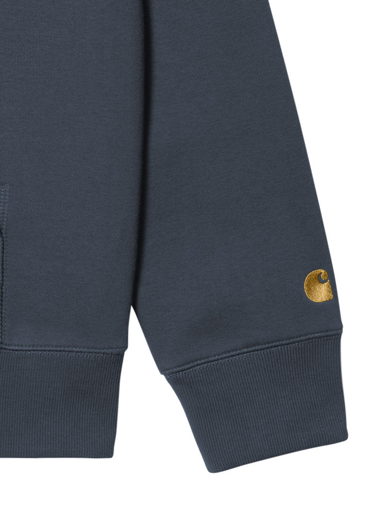 Carhartt Wip Hooded Chase Jacket Dusky Blue Gold