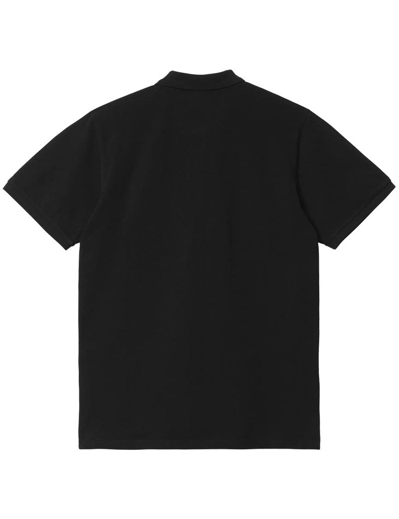 Carhartt WIP Short Sleeve Chase Pique Polo Shirt Black Gold Back
