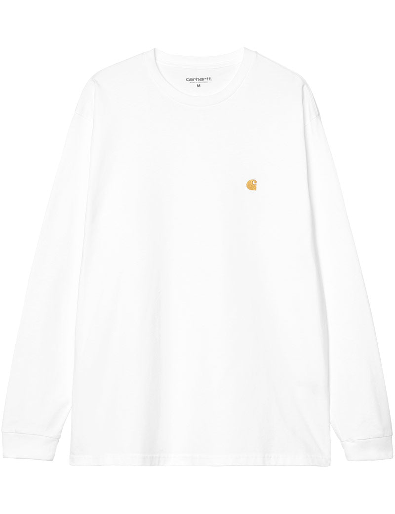 Carhartt Wip Chase Long Sleeve T-Shirt White Gold