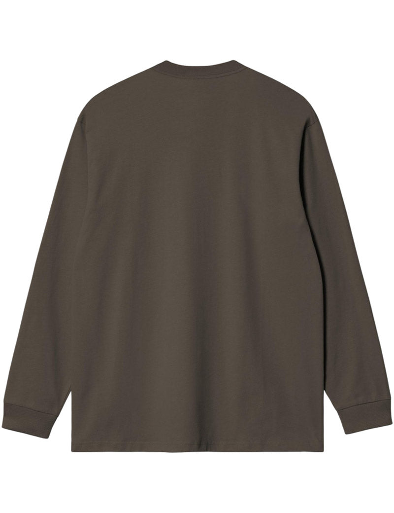 Carhartt Wip Chase L/S T-Shirt Shungite Gold Back View