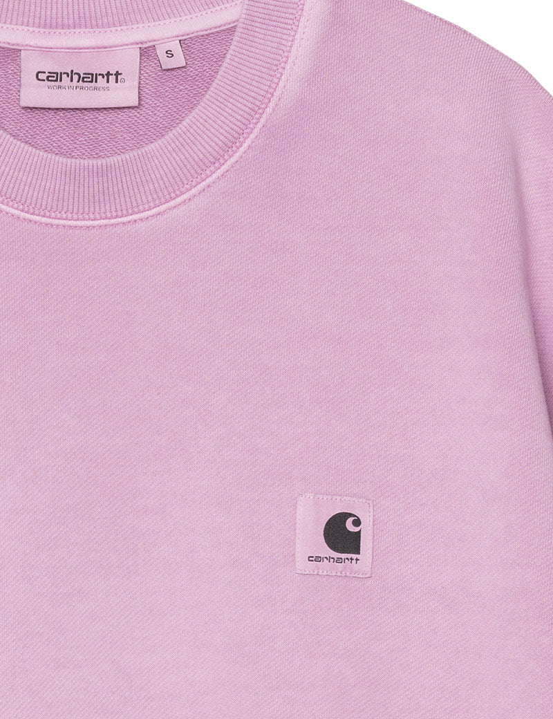 Carhartt WIP W' Nelson Sweatshirt Gentle Purple Garment Dyed Square Logo