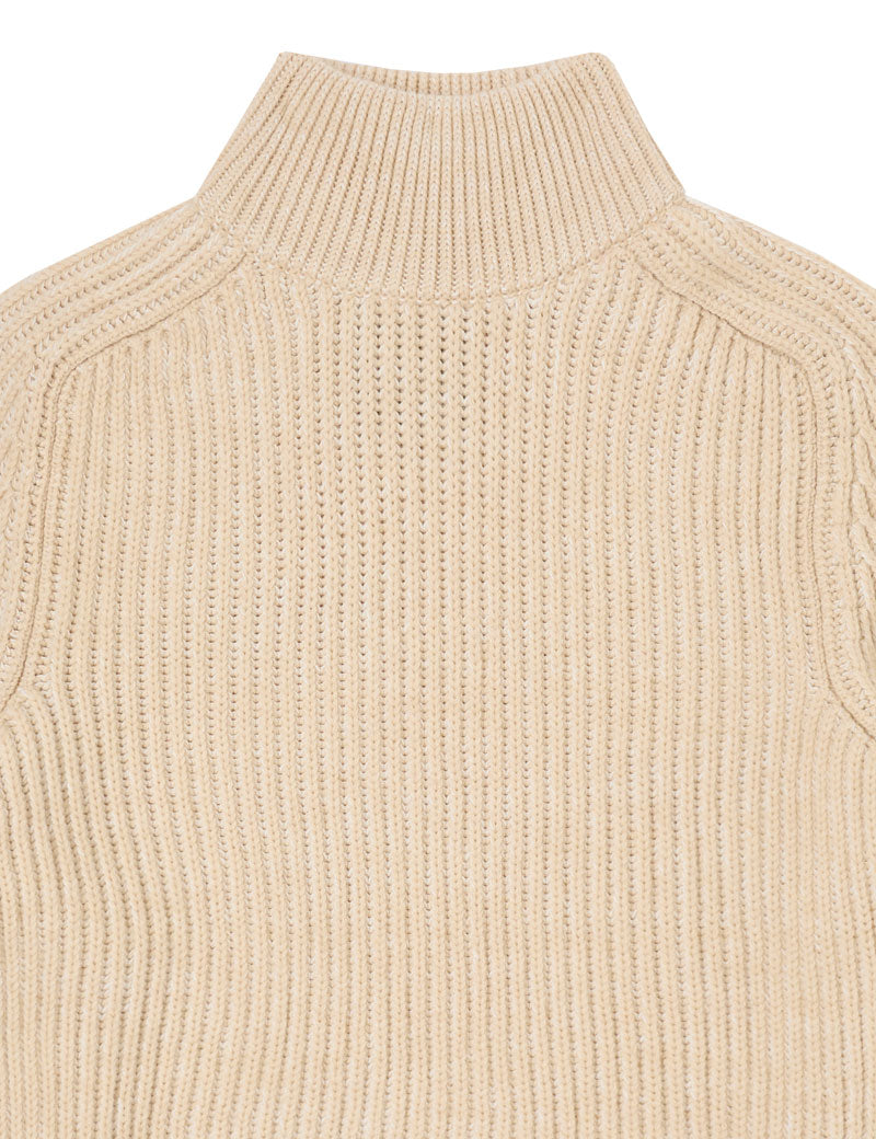 Edwin Roni High Collar Sweater Beige
