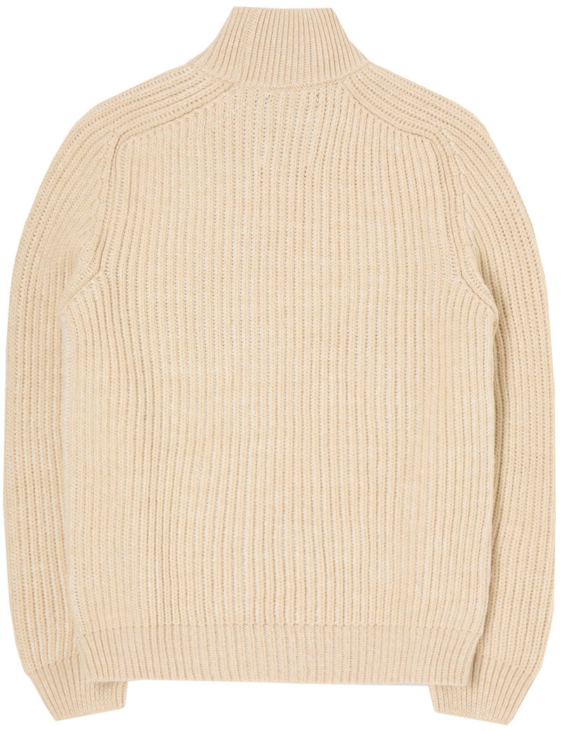 Edwin Roni High Collar Sweater Beige