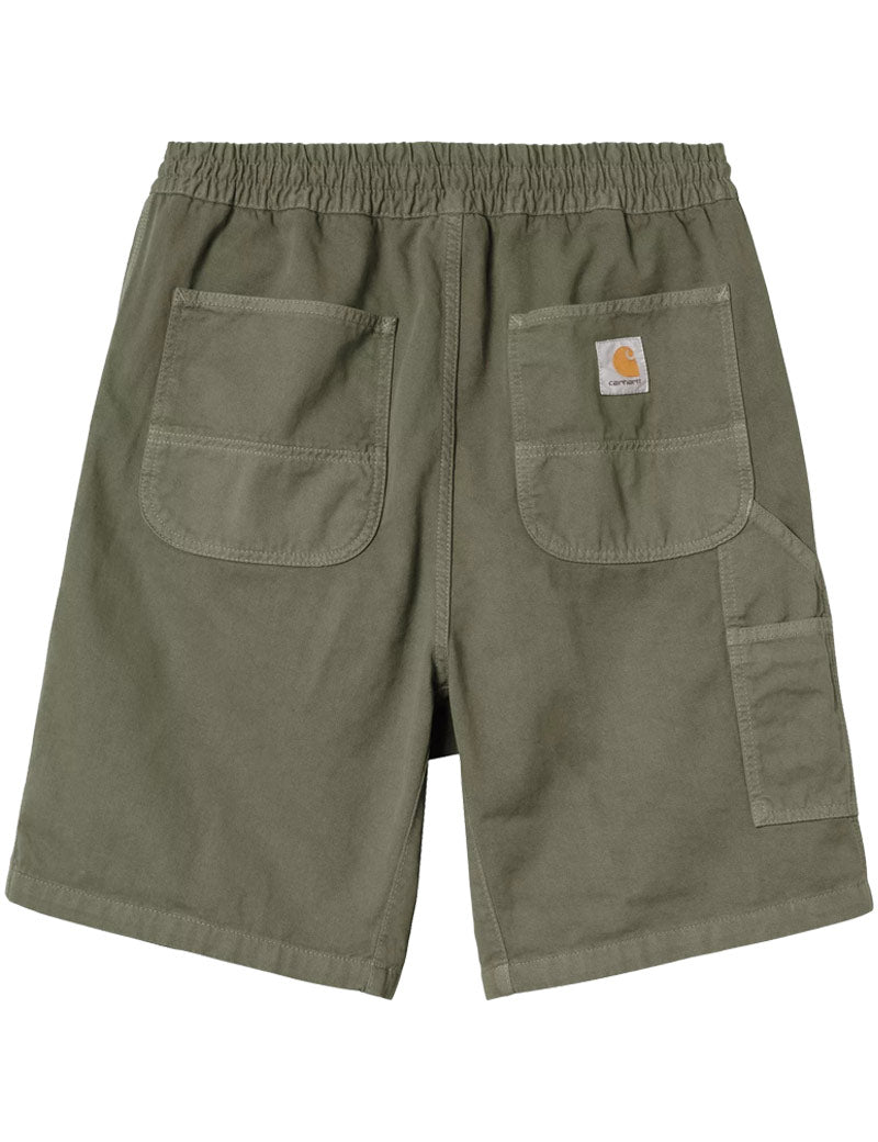 Carhartt WIP Flint Shorts Leaf Garment Dyed Back View