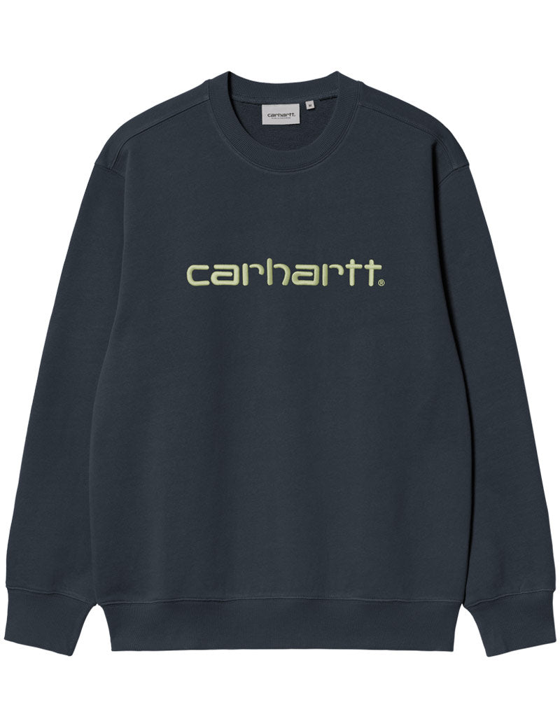 Carhartt WIP Sweatshirt Deep Night Gentle Green Front