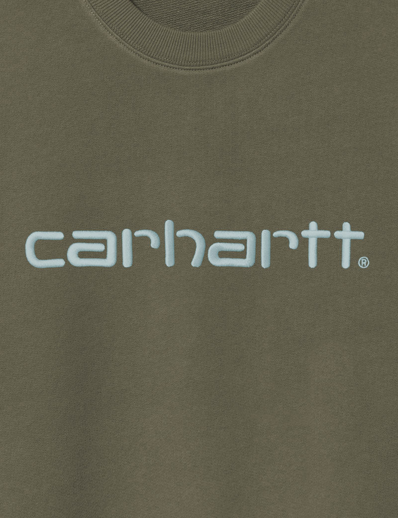 Carhartt WIP Sweatshirt Leaf Tourmaline Front Detail