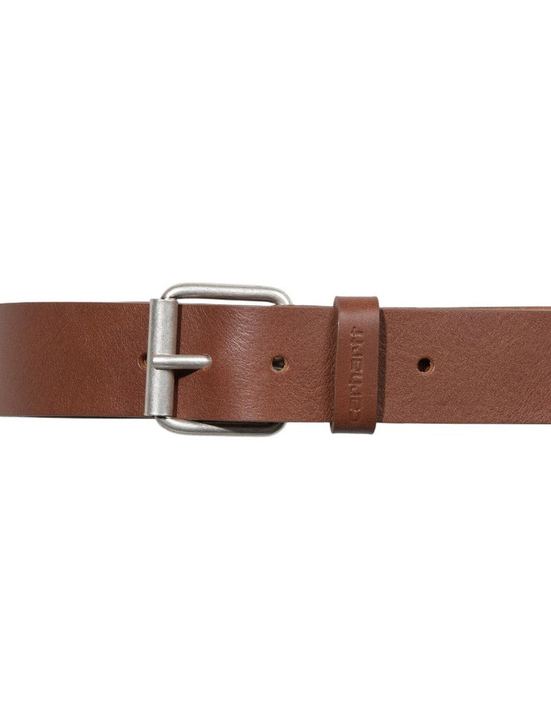 Carhartt Wip Script Belt Leather Cognac Silver