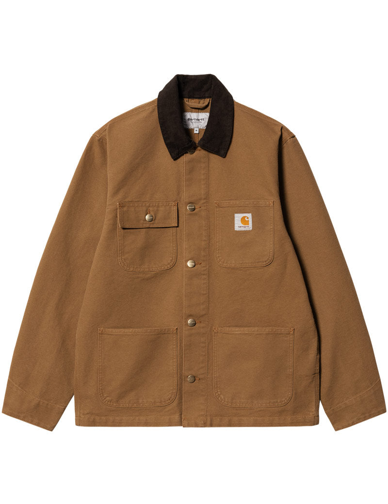 Carhartt WIP Michigan Summer Coat Hamilton Brown Tobacco Rinsed Front