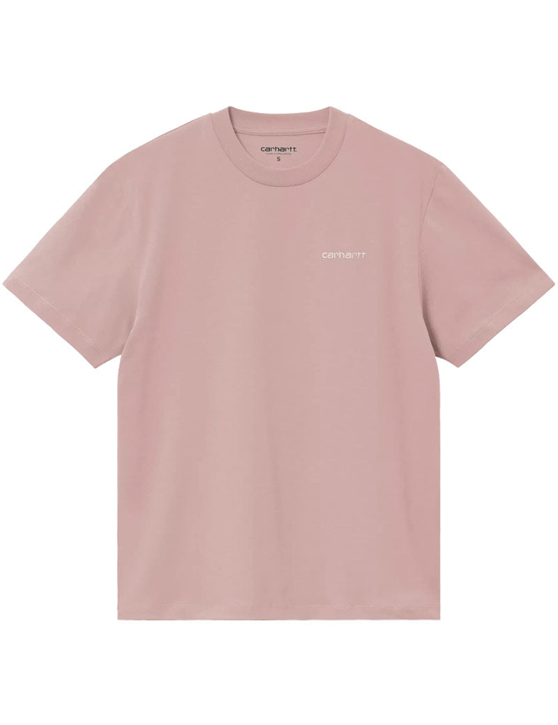 Carhartt WIP W' Short Sleeve Script Embroidery T-shirt Gentle Pink Cinnerus Front
