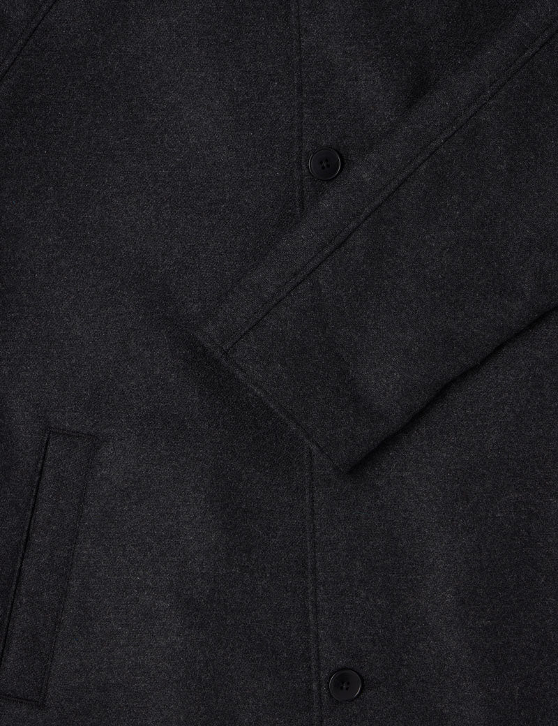Edwin Mac Wool Coat Dark Grey Marl