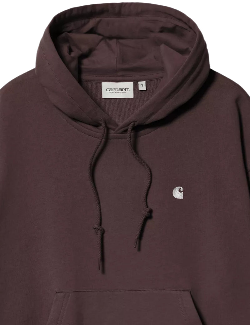 Carhartt WIP Women's Hooded Casey Sweatshirt Palisander & Silver Hood Detail