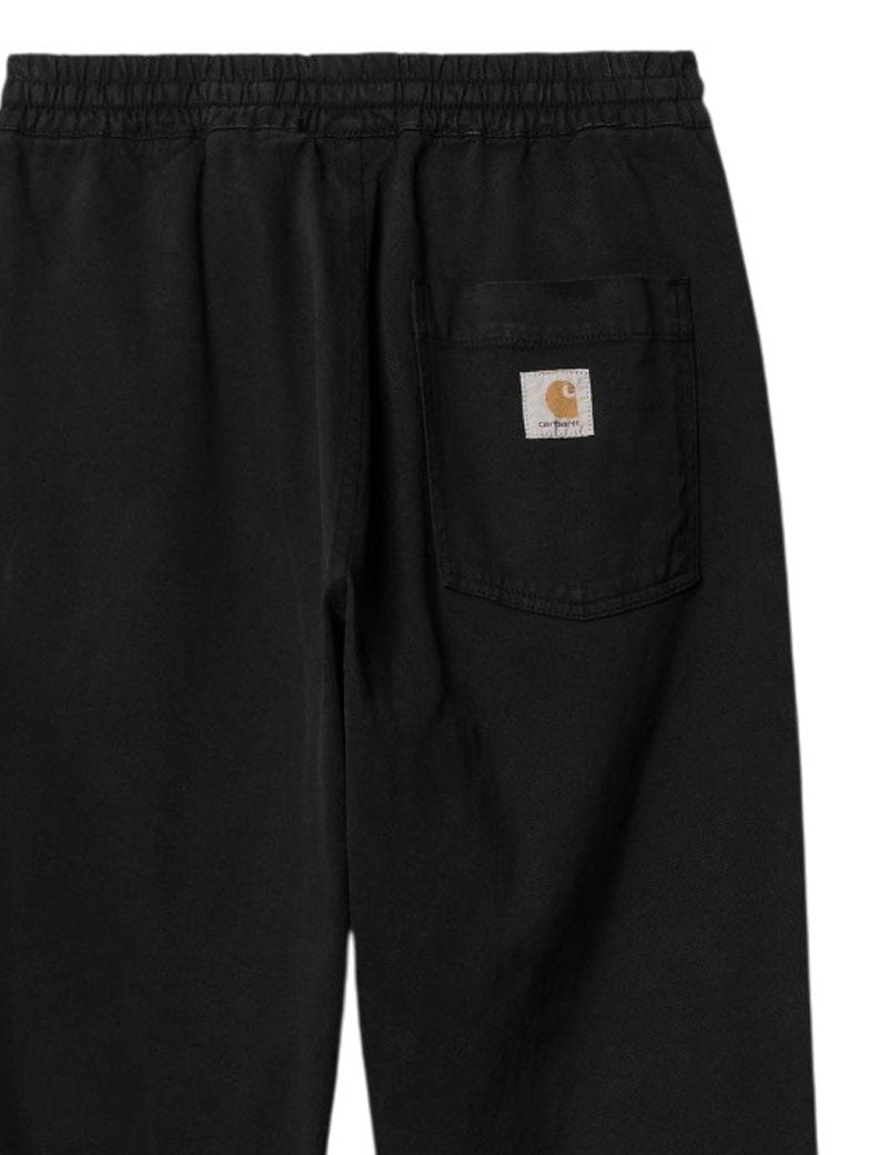 Carhartt WIP Floyde Pant Black, Garment Dyed Pocket Square Label