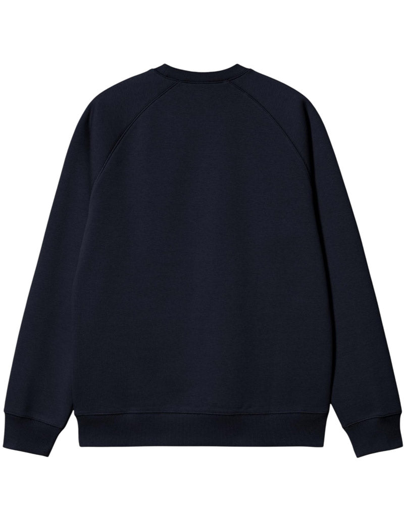 Carhartt Wip Chase Sweatshirt Dark Navy Gold Back View