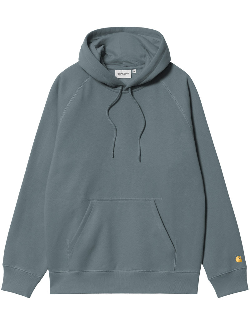 Carhartt Wip Hooded Chase Sweat Cozy Blue Gold