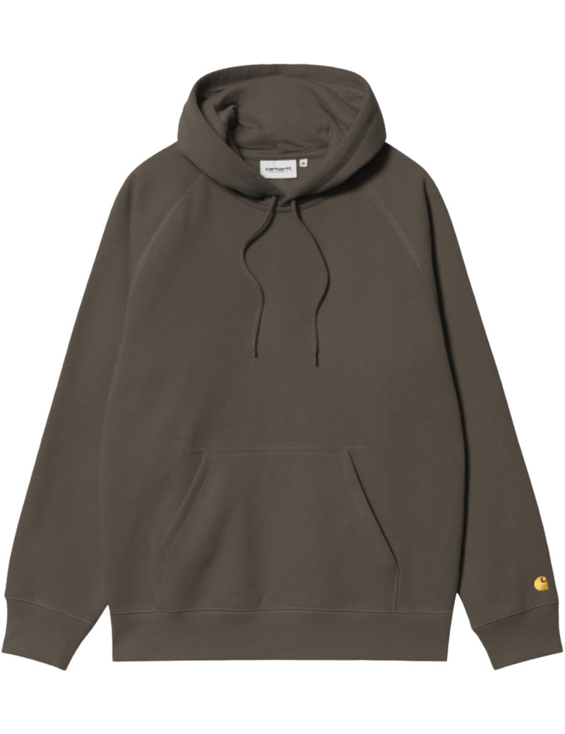 Carhartt Wip Hooded Chase Sweatshirt Shungite & Gold Main