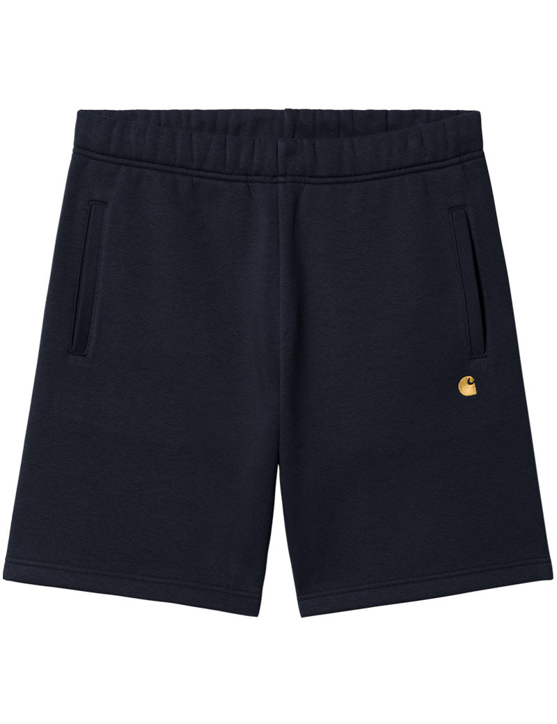 Carhartt WIP Chase Sweat Short Dark Navy Gold Front