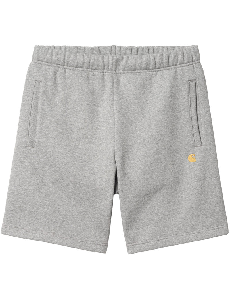 Carhartt WIP Chase Sweat Short Grey Heather Gold Front