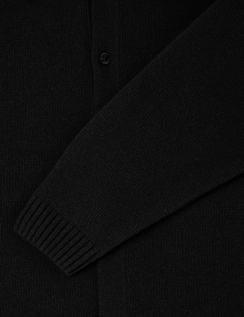 Edwin Mars Polo Cardigan Black