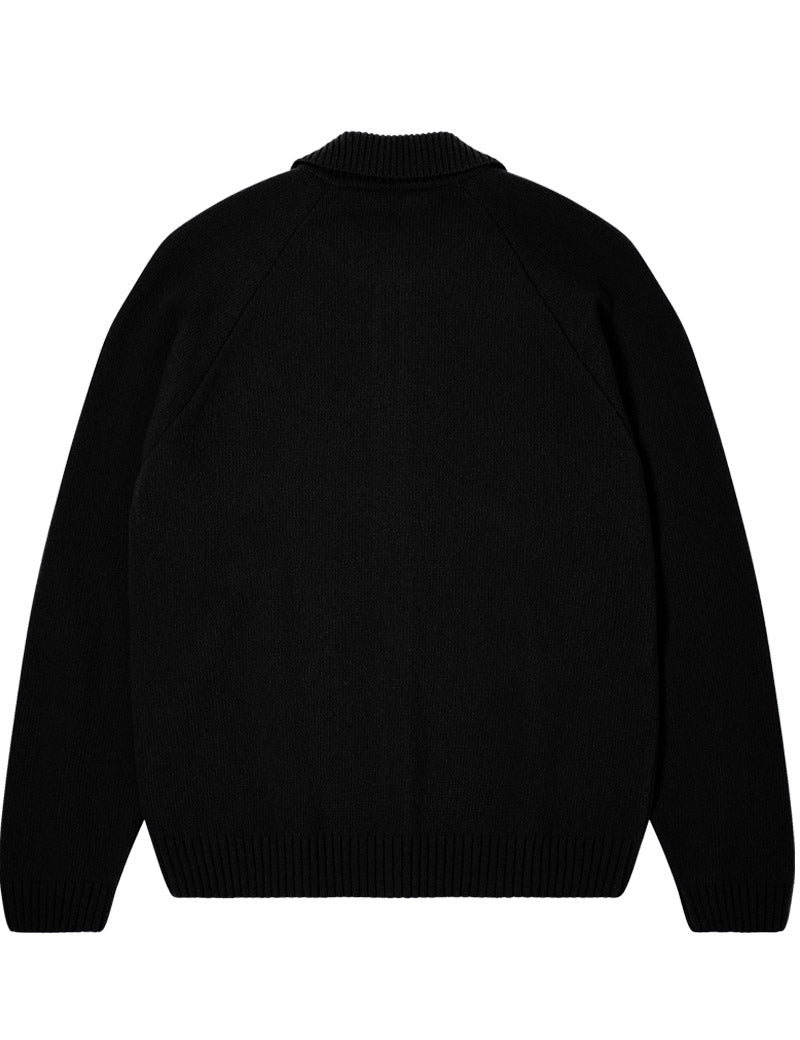Edwin Mars Polo Cardigan Black