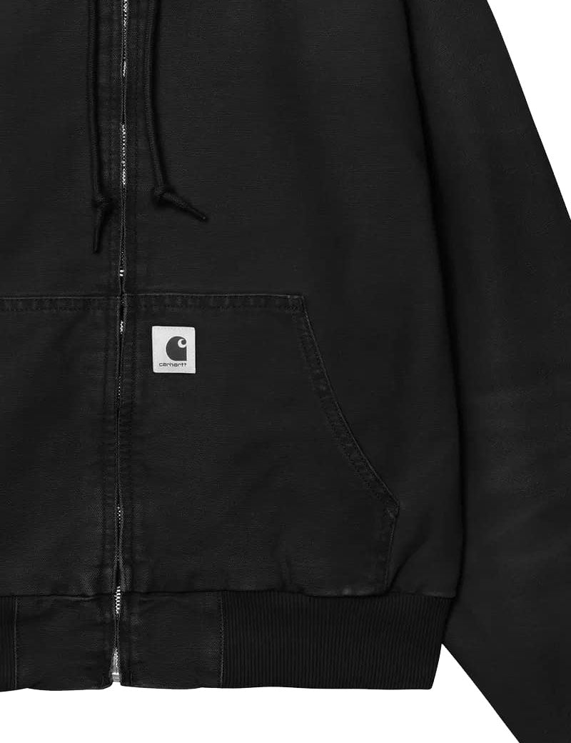 Carhartt WIP W' OG Active Jacket Black, Stone Canvas Logo Detail