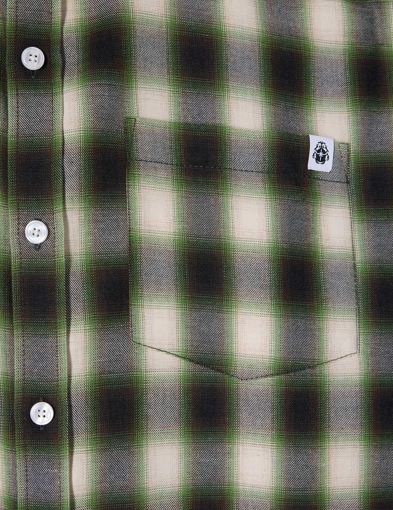 Edwin Millbury Short Sleeve Shirt Green Black
