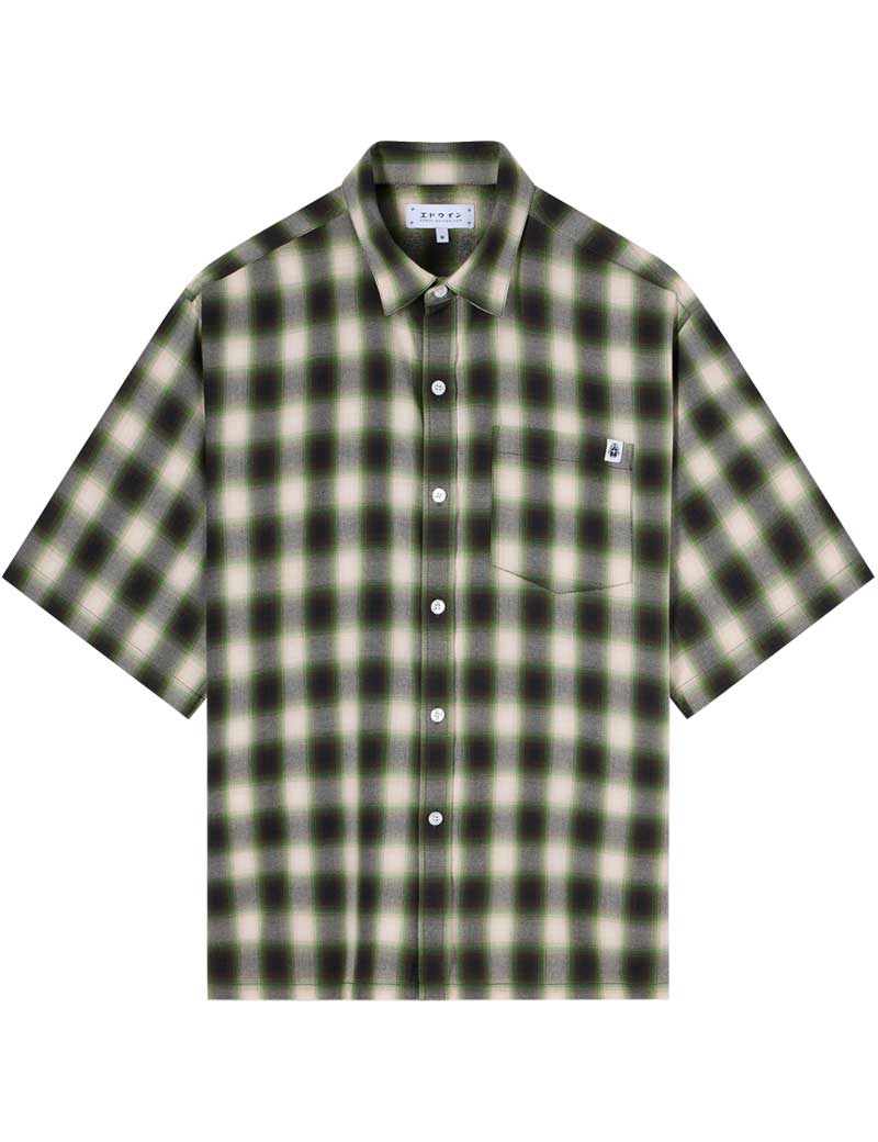 Edwin Millbury Short Sleeve Shirt Green Black