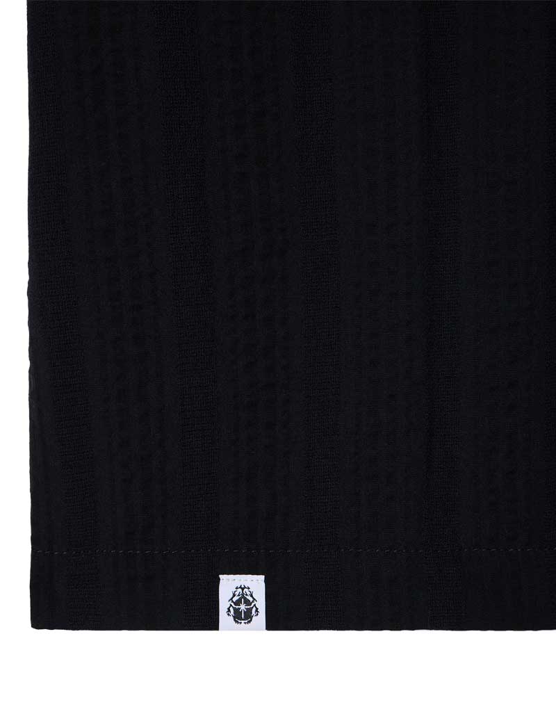 Edwin Saga Short Sleeved Shirt Black Garment Washed