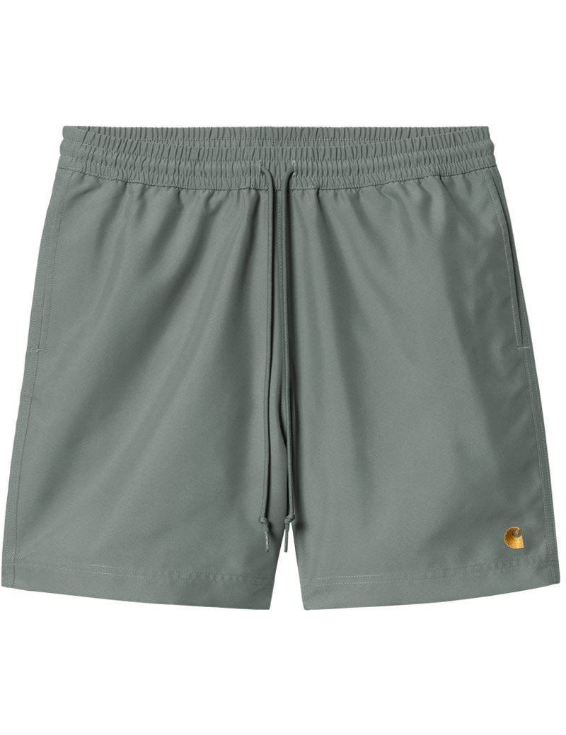Carhartt Wip Chase Swim Trunks Shorts Velvet Green Gold Front