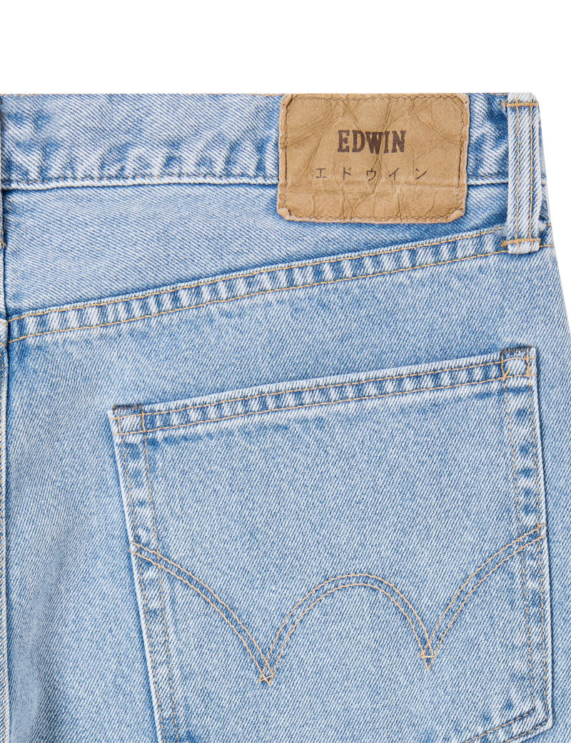 Edwin Loose Jeans Blue Light Used Pocket & Patch Detail
