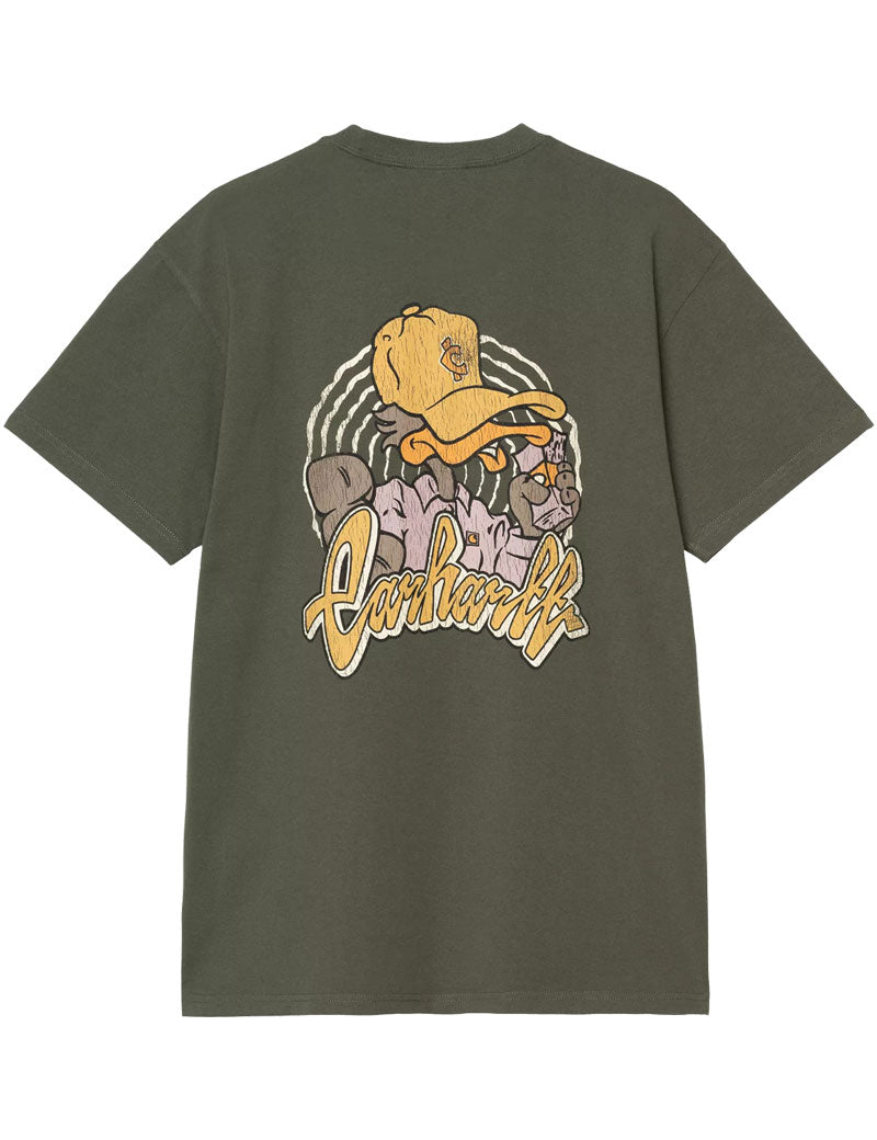 Carhartt Wip Short Sleeve Chedda T-Shirt Opuntia Heavy Stone Wash