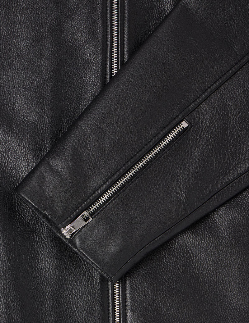 Edwin Fix Leather Jacket Black