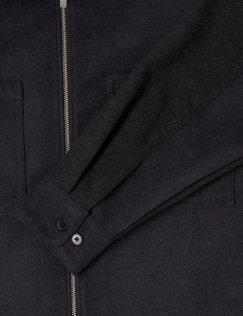 Edwin Snug Long Sleeve Overshirt Dark Grey Marl