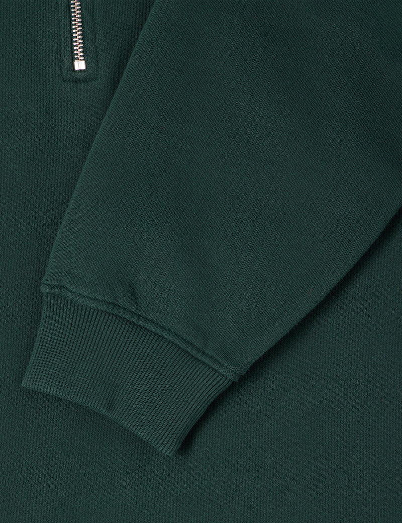 Edwin Koji Half Zip Sweat Green Gables