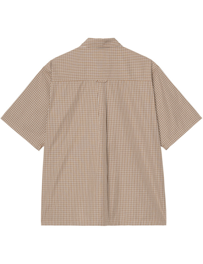Carhartt WIP Short Sleeve Groff Shirt Check Hamilton Brown Back