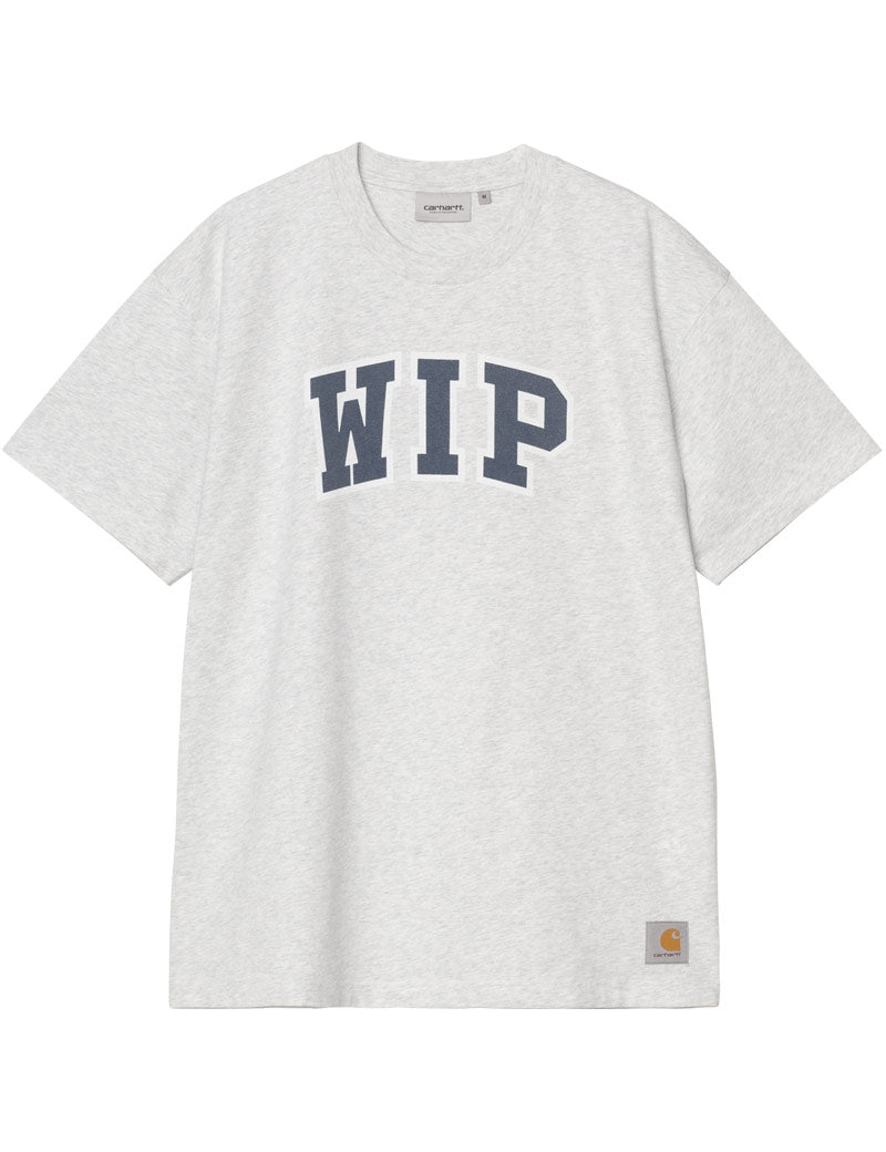 Carhartt WIP Short Sleeve WIP III T-Shirt Ash Heather Heavy Stone Wash Front