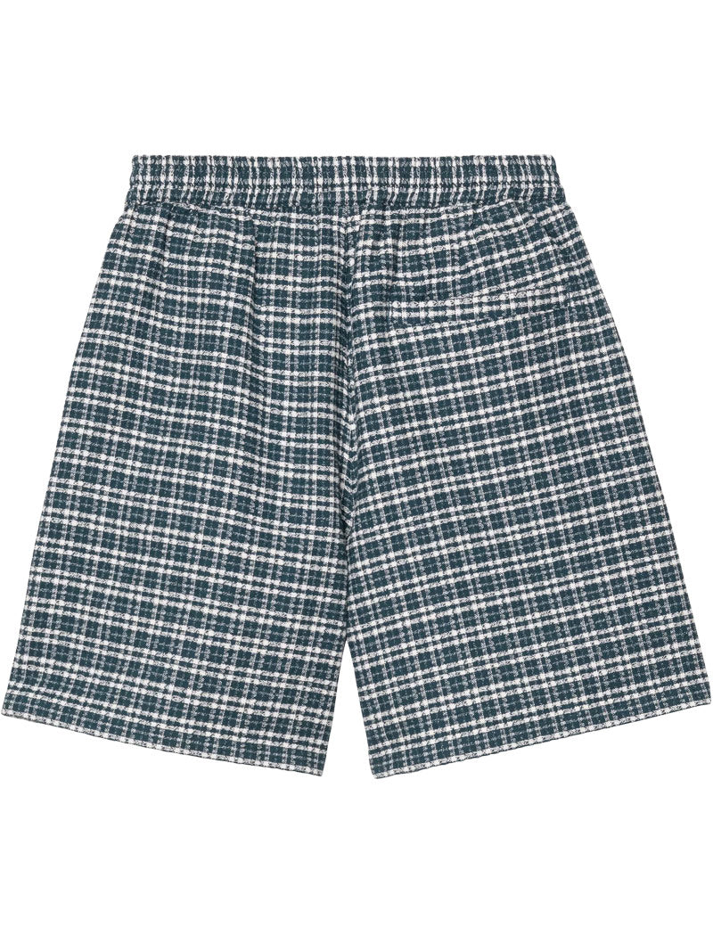 Carhartt WIP Kander Check Shorts Blue River Back View
